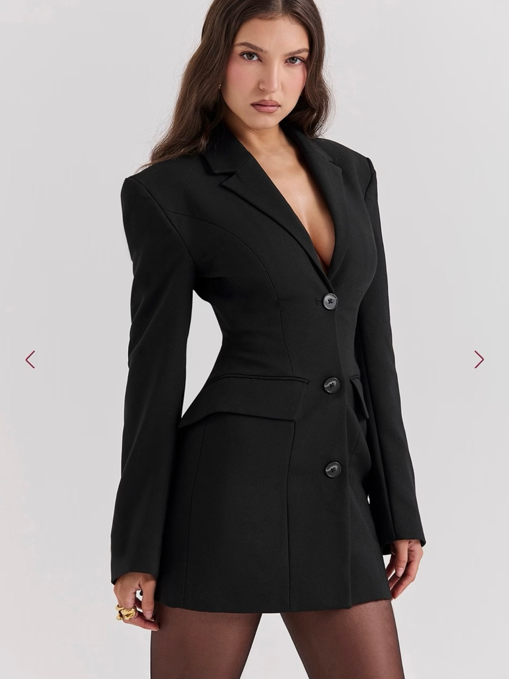 House of CB AMIA Black Blazer Mini Dress size small - Picture 2 of 4
